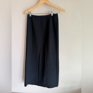 Gap Womens Black Straight Midi Skirt High Waist Back Slit Size 4 RN 54023
